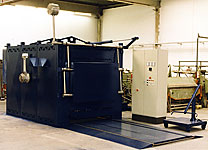 Anlassofen mit Umluftventilator, Abk�hlklappen und Herdwagen